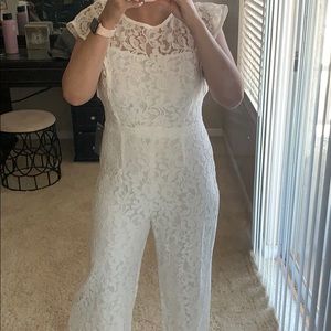 Brand new white lace jumpsuit (size 10)